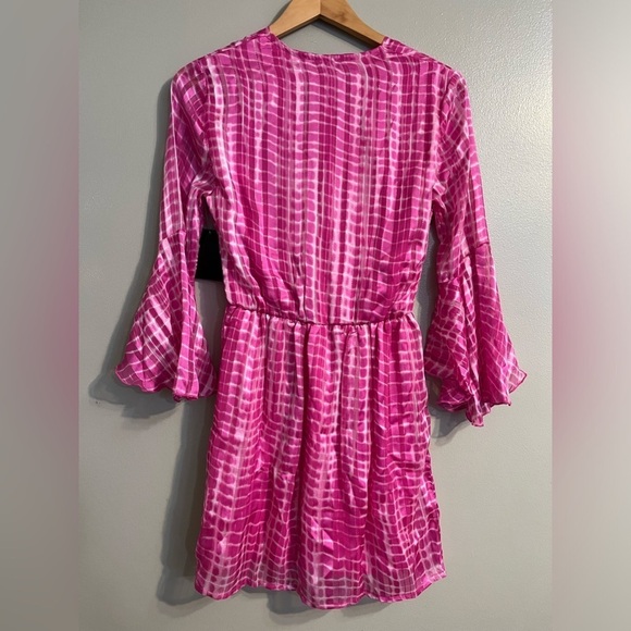 Boston Proper Womens Pink Long Bell Sleeves Lined Mini Dress XXS NWT - Picture 2 of 11